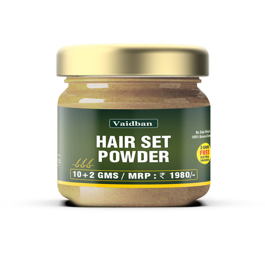 Vaidban Hair Set Powder – Natural Hair Care Solution | Get Stronger, Shinier Hair Naturally | 10+2gm