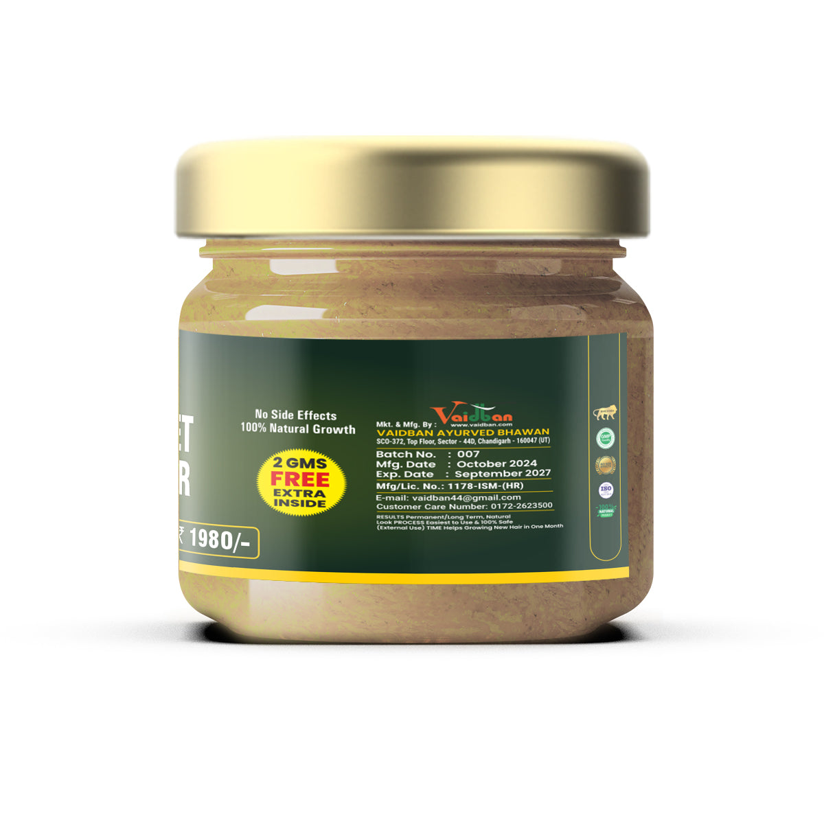 Vaidban Hair Set Powder – Natural Hair Care Solution | Get Stronger, Shinier Hair Naturally | 10+2gm