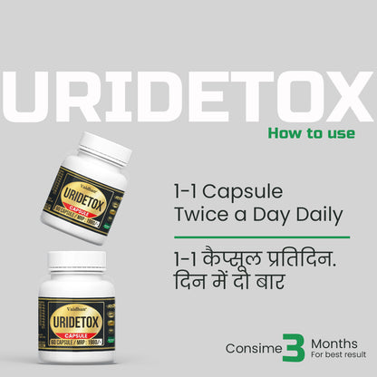 Vaidban Uridetox Capsules - 60 Caps | Natural Support for Uric Acid Balance