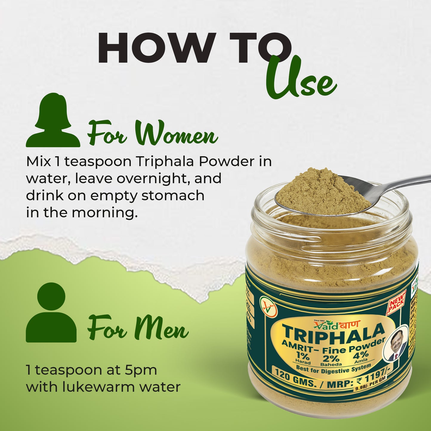 Triphala Amrit Fine Powder/ Churna - Best For Digestion