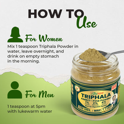 Triphala Amrit Fine Powder/ Churna - Best For Digestion