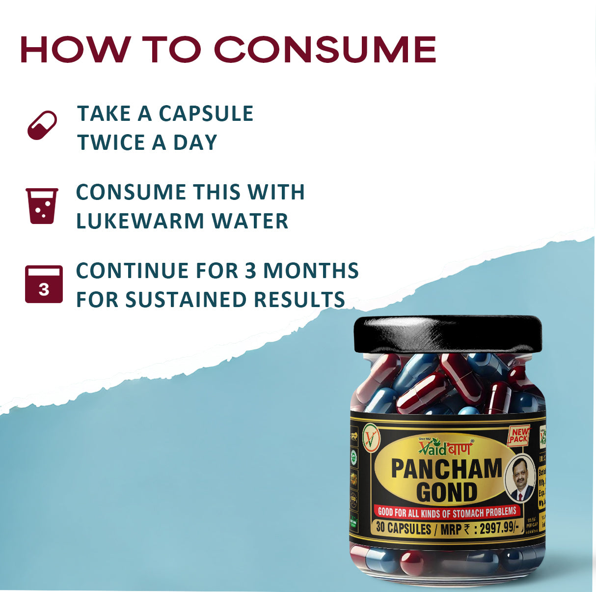 Vaidban Pancham Gond (30 Capsules) – Ayurvedic Capsules for Weight Loss & Gut Health