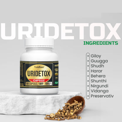 Vaidban Uridetox Capsules - 60 Caps | Natural Support for Uric Acid Balance
