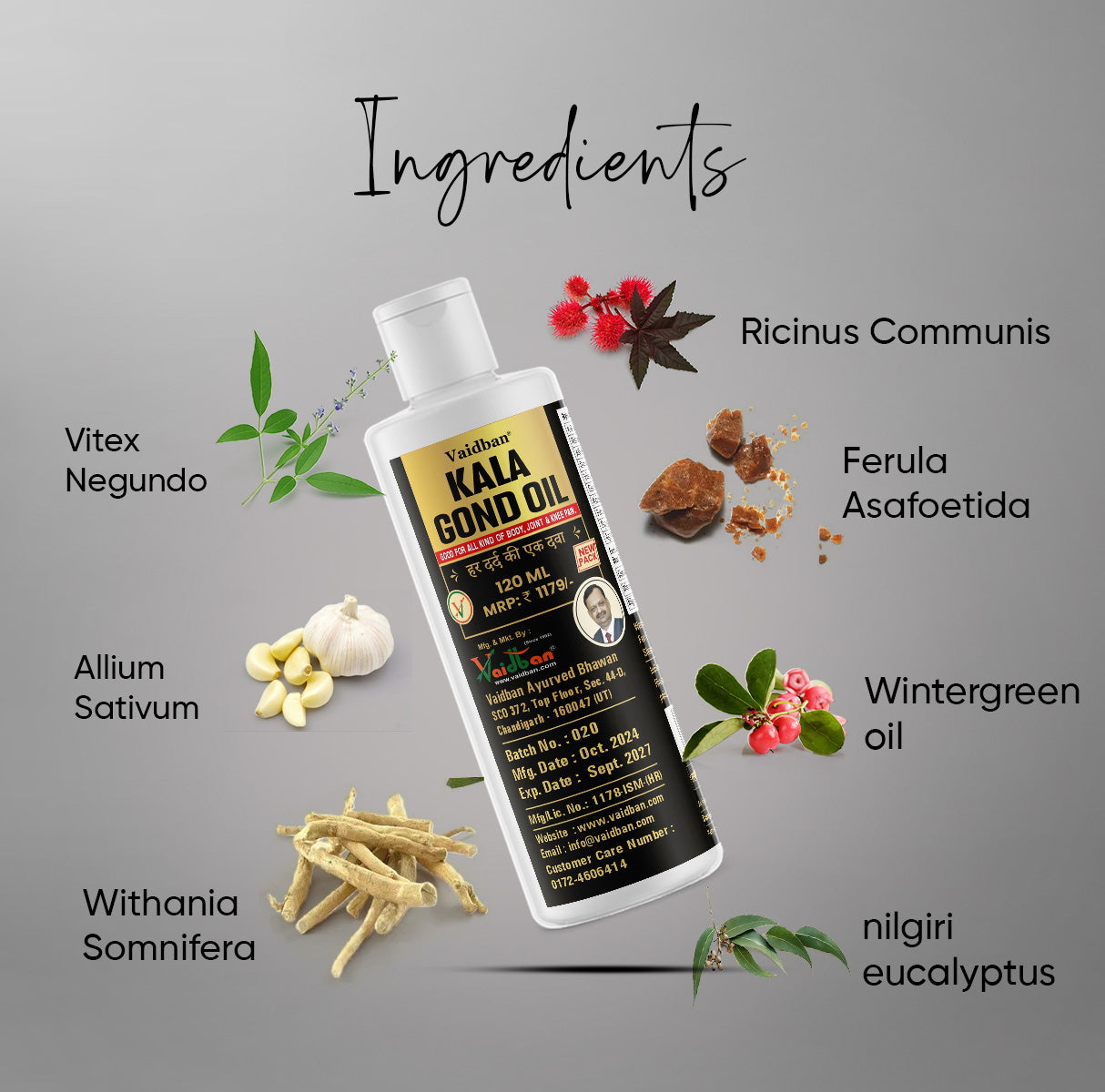 Vaidban Kala Gond Oil - Ayurvedic Joint Pain Massage Oil