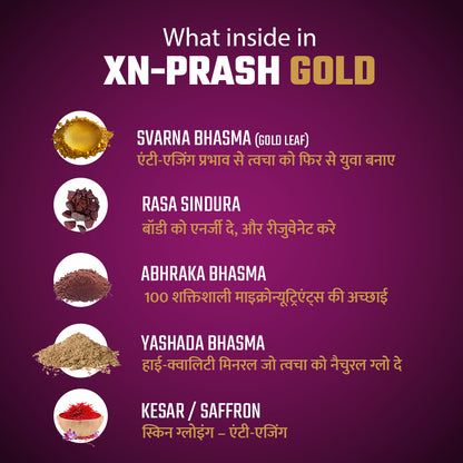 Vaidban XN-Prash Gold – Extra Premium Chyawanprash with Pure Gold Leaf for Anti-Ageing Excellence