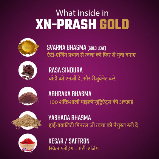 Vaidban XN-Prash Gold – Extra Premium Chyawanprash with Pure Gold Leaf for Anti-Ageing Excellence