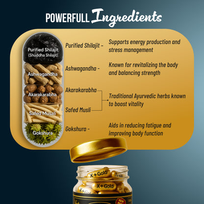 Vaidban X Plus Gold capsules ingredients, Ayurvedic herbal blend