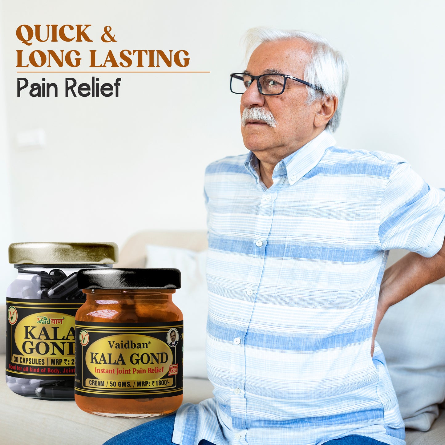 Kala Gond Cream + Kala Gond Capsule Combo Pack- Joint Pain Relief