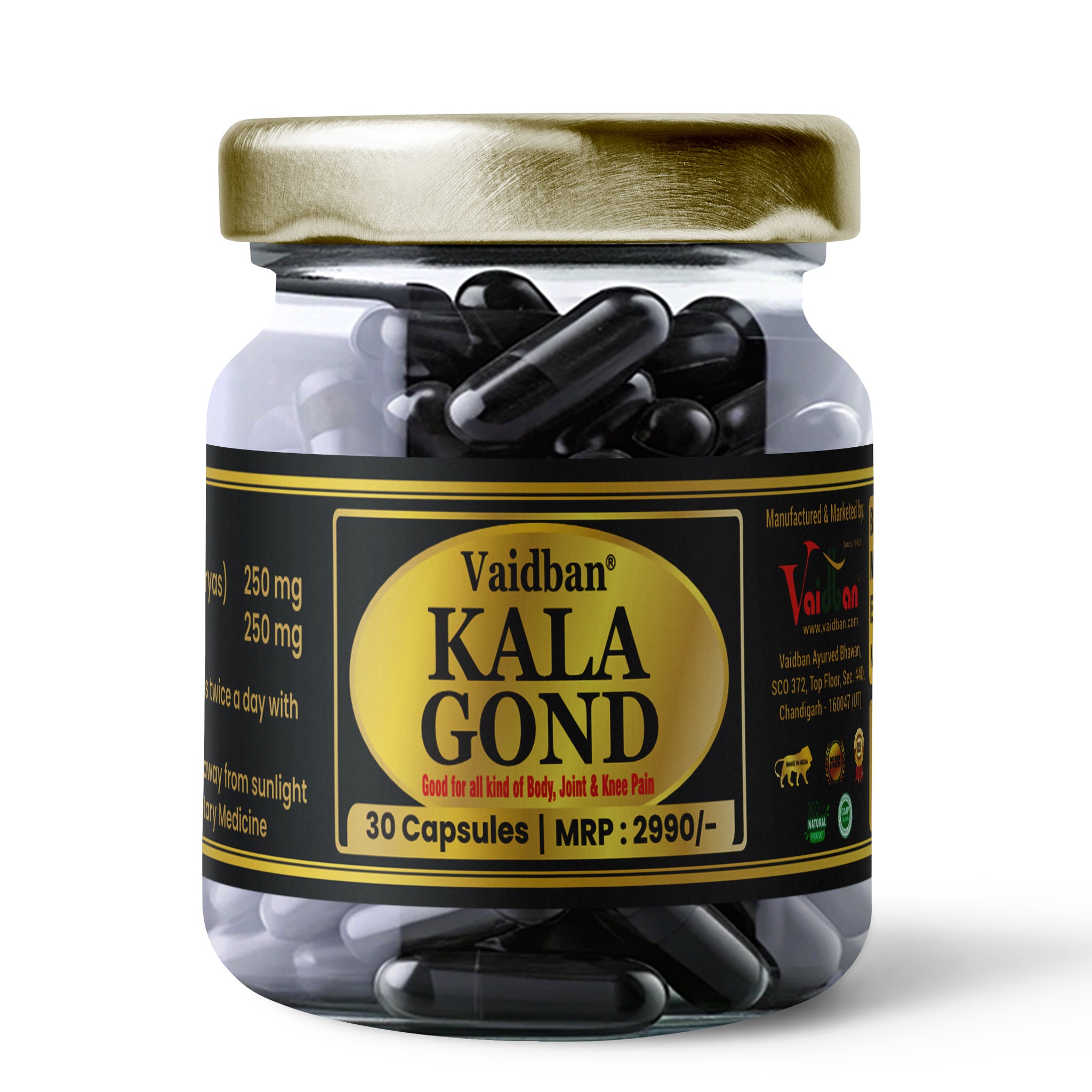 Vaidban Kala Gond Capsule - Pain Relief Capsule | Knee Pain