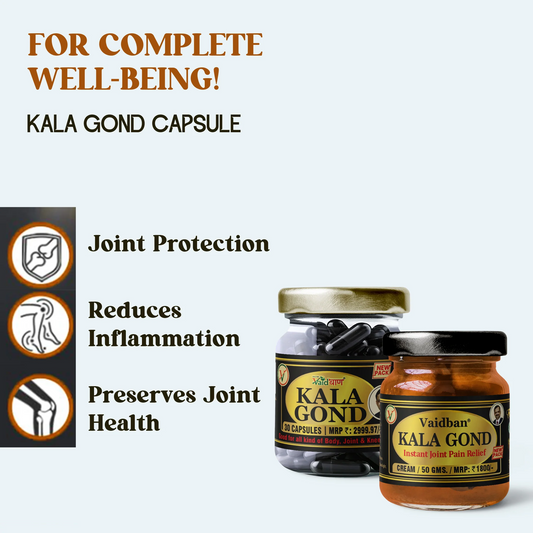 Kala Gond Cream + Kala Gond Capsule Combo Pack for Joint Pain Relief
