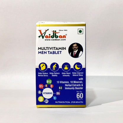 Vaidban Multivitamin Men – Daily Energy, Immunity & Stress Relief (60 Tabs)