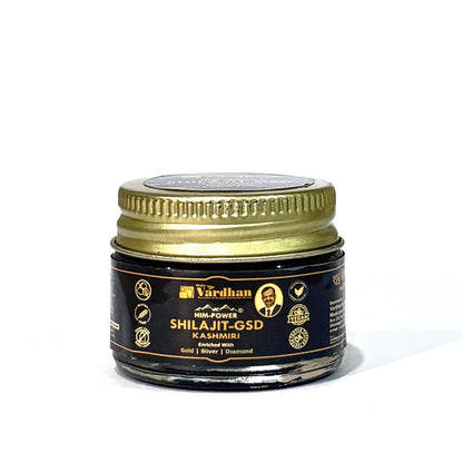 Vardhan Him-Power Shilajit-GSD Kashmiri – Enriched with Gold, Silver & Diamond (10g)