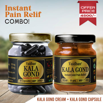 Kala Gond Cream + Kala Gond Capsule Combo Pack- Instant Joint Pain Relief