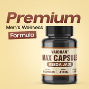 Vaidban Lazab Keeda Jadi Max Cordyceps capsules, product photograph