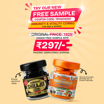 Vaidban FREE Sample Combo Pack  – Suryatapi Shilajit Gold + Sea Buckthorn-CS