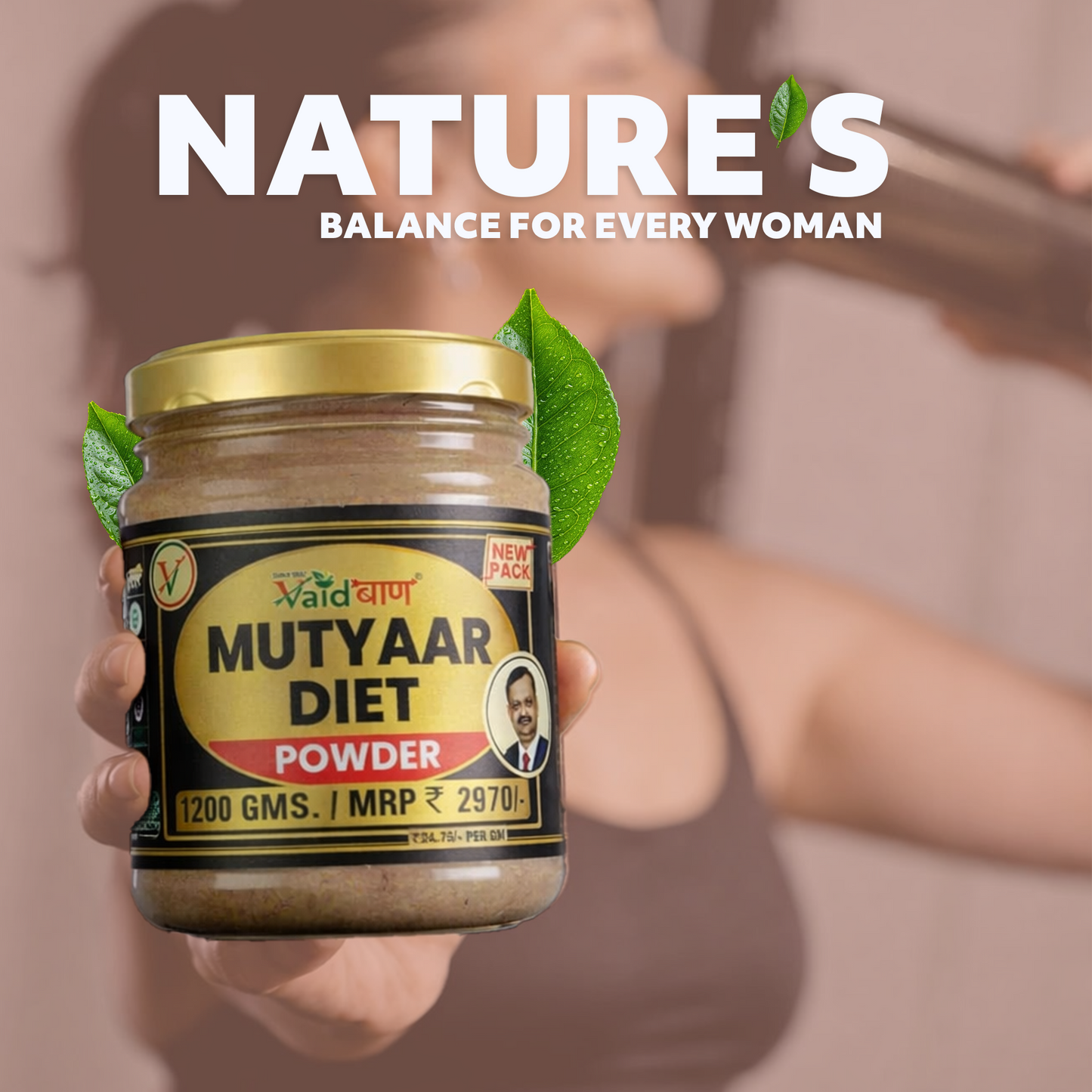 Vaidban Mutyaar Diet Powder - Specialized Herbal Blend for Women's Health and Wellness