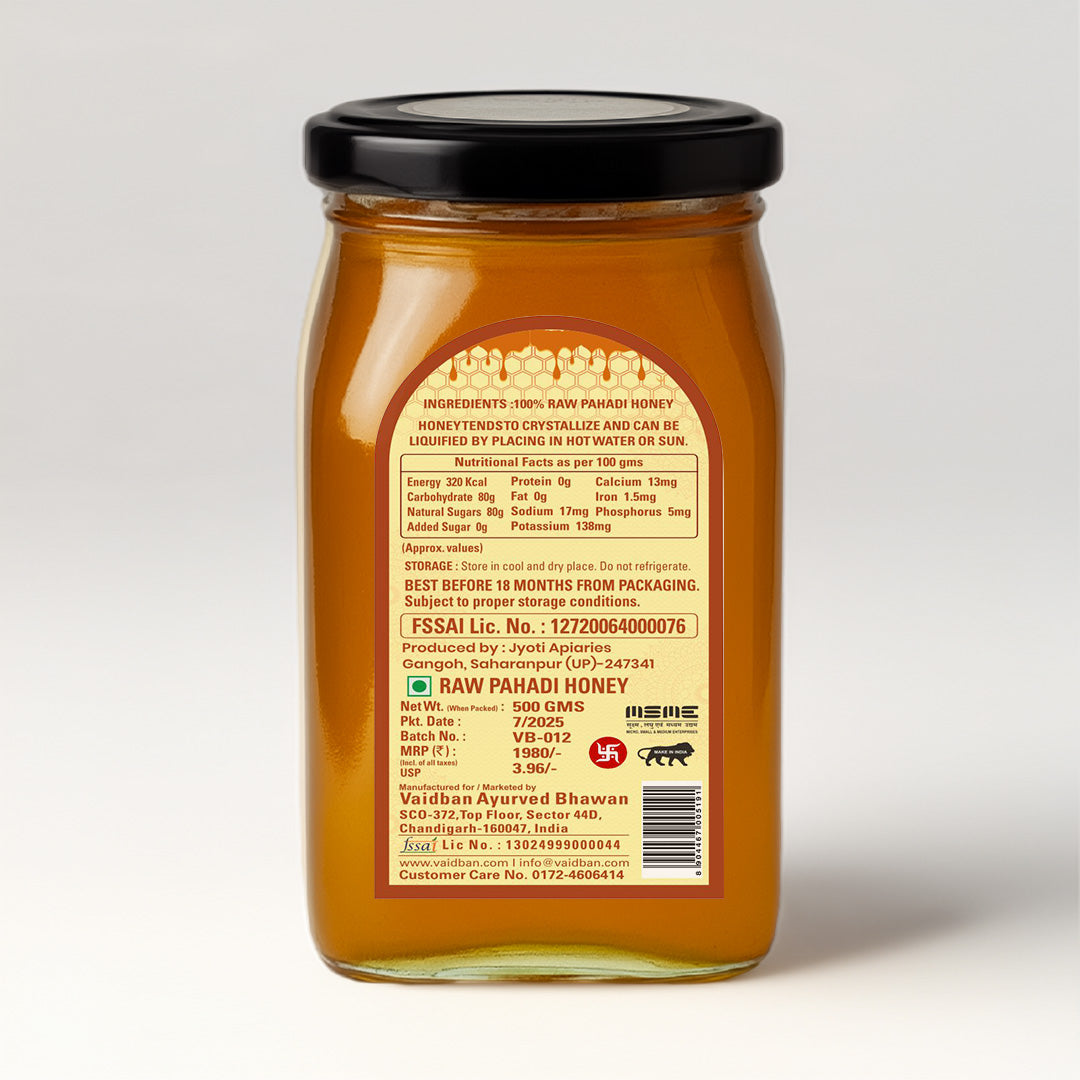 Vaidban Raw Pahadi Honey – 100% Pure Himalayan Honey | Natural & Unprocessed