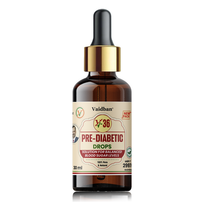 Vaidban V-36 Pre-Diabetes Control Drops – Herbal Oil Blend with Fenugreek, Sesame & Coconut Oil | 30 ml