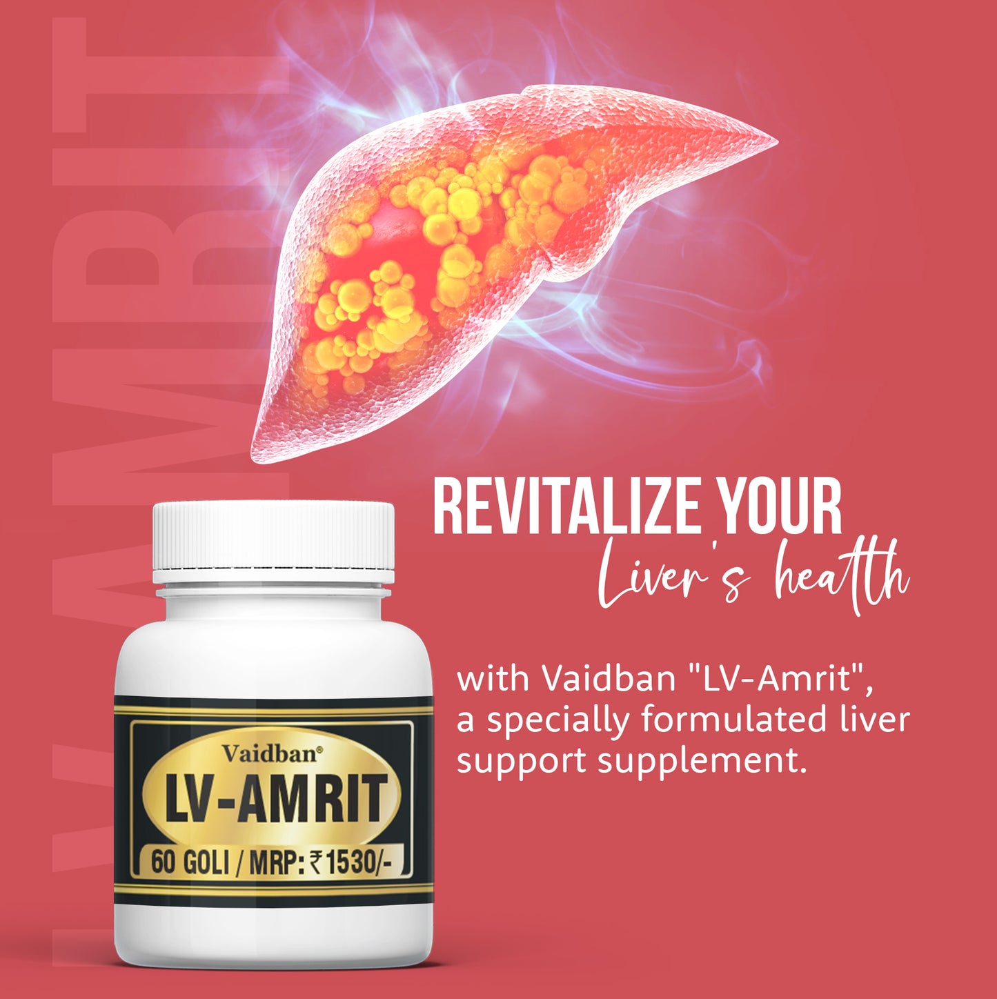 Vaidban LV-Amrit Goli ( 60 Goli ) - Herbal Liver Support