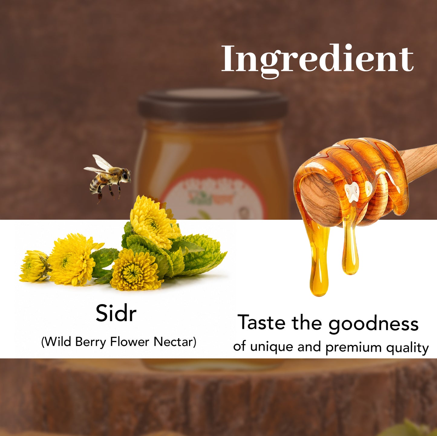 Vaidban Raw Sidr Honey – 100% Pure & Natural Wild Berry Flowers