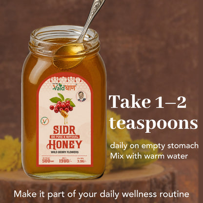 Vaidban Raw Sidr Honey – 100% Pure & Natural Wild Berry Flowers
