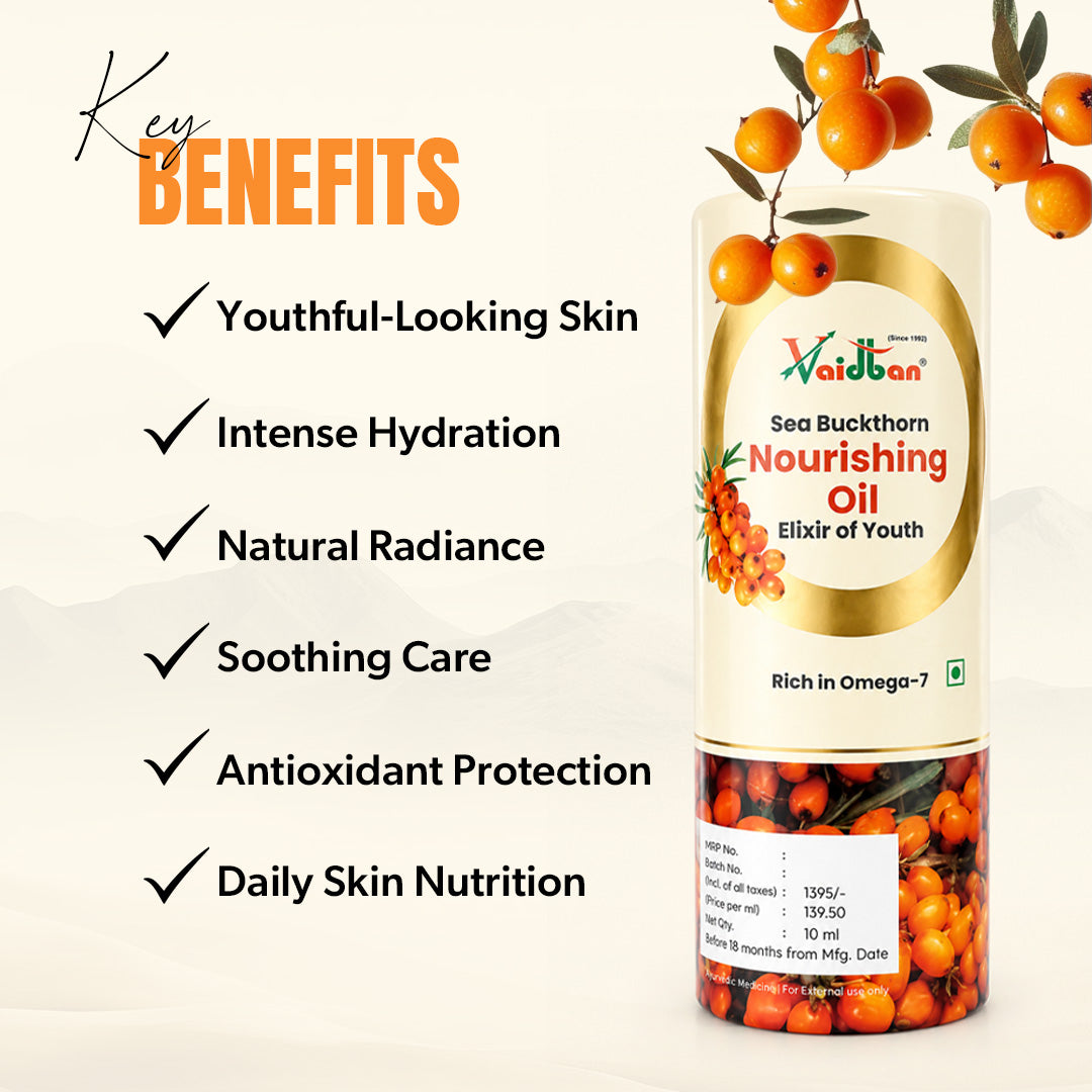 Vaidban Sea Buckthorn Nourishing Oil – Elixir of Youth (10ml)