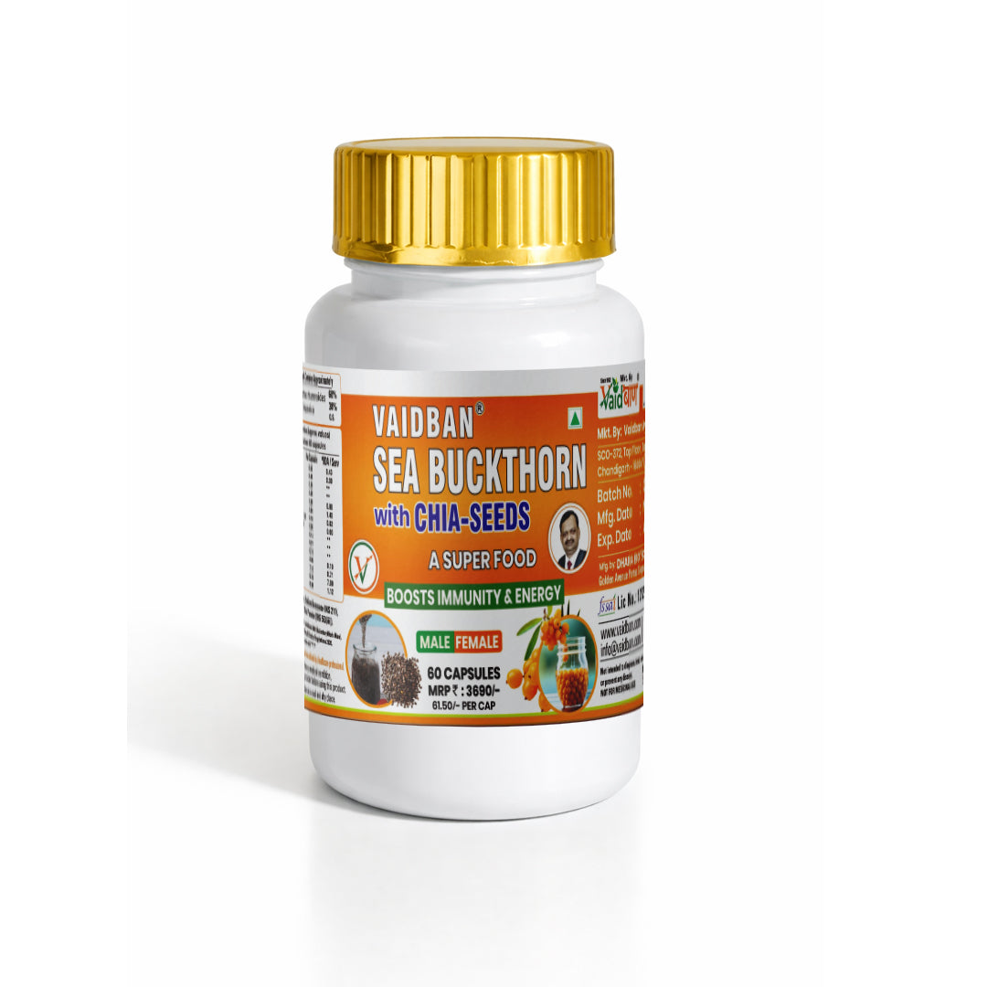 Vaidban Sea Buckthorn with Chia Seeds - Immunity & Energy Booster (60 Capsules)