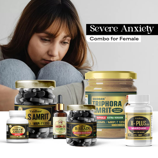 Vaidban Severe Anxiety Combo For Female Stress, Sleeplessness, Hormonal Imbalance