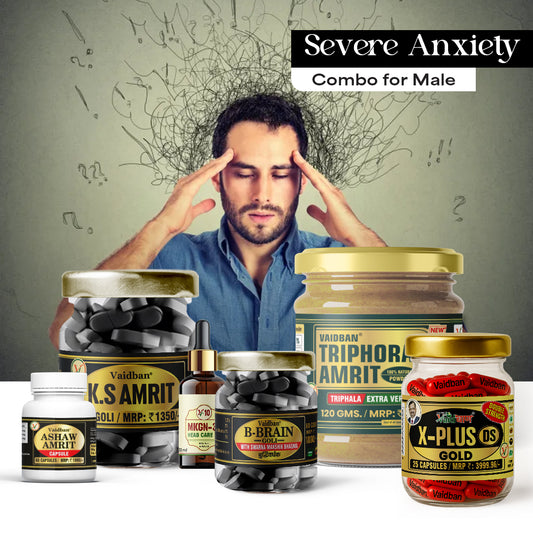 Vaidban Severe Anxiety Combo For Male Stress, Panic, Sleeplessness & Emotional Imbalance