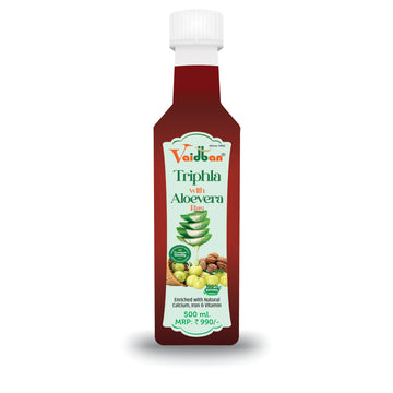 Vaidban Triphala with Aloevera Ras (Juice) - 500 Ml: A Natural and Healthy Drink for Improved Digestion, Boosted Immunity, and Weight Loss