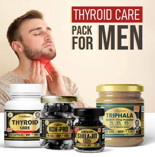 Vaidban Thyroid Care Pack for Men – Natural Solution for Thyroid Health | Combo Offer