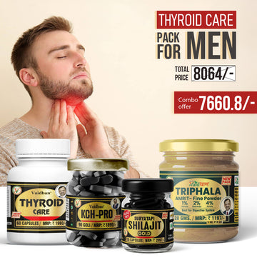 Vaidban Thyroid Care Pack for Men – Natural Solution for Thyroid Health | Combo Offer