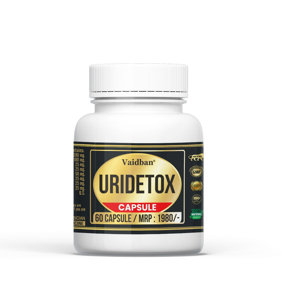 Vaidban Uridetox Capsules - 60 Caps | Natural Support for Uric Acid Balance
