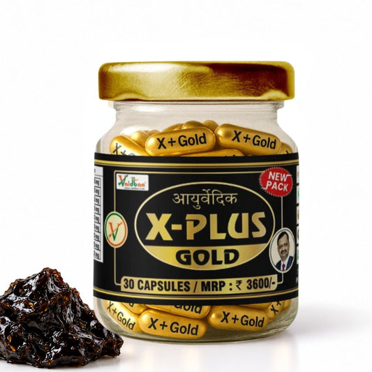 Vaidban X-Plus Gold Capsules – Ayurvedic Formula for Men's Strength, Stamina, Vitality & Performance