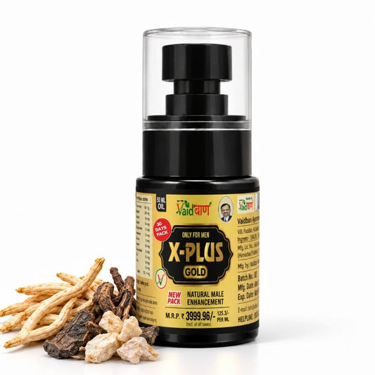 Vaidban X-Plus Gold Oil – Ayurvedic Massage Oil for Men's Performance, Stamina, Timing & Vitality