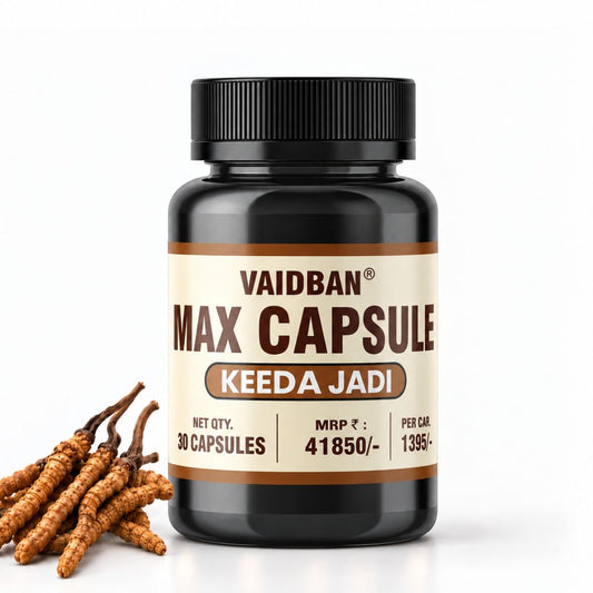Vaidban Keeda Jadi Max Capsules for Men – Premium Ayurvedic Formula for Energy, Stamina, Vitality & Performance