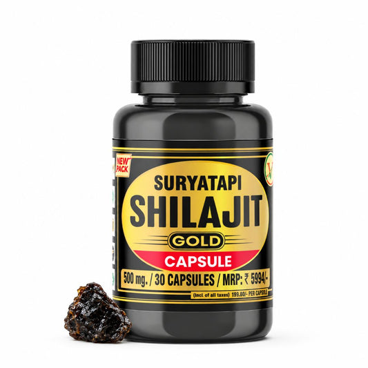 Vaidban Suryatapi Shilajit Gold Capsules – Ayurvedic Formula for Strength, Stamina, Power, Vitality & Performance