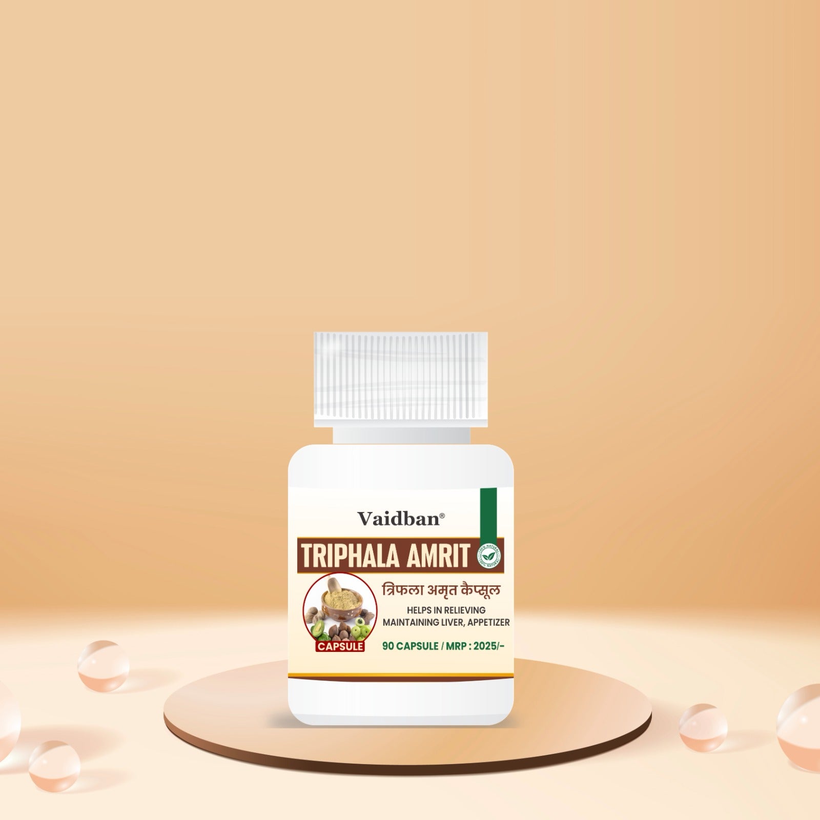 Vaidban Triphala Amrit Capsules - Natural Digestive and Liver Support