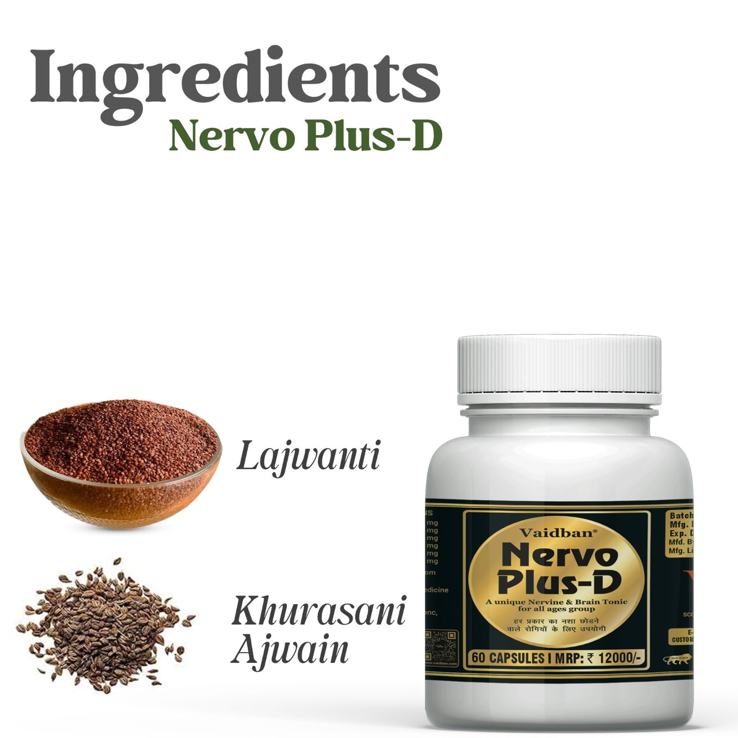 Vaidban Nervo Plus-D De-Addiction Combo – Ayurvedic Recovery Kits