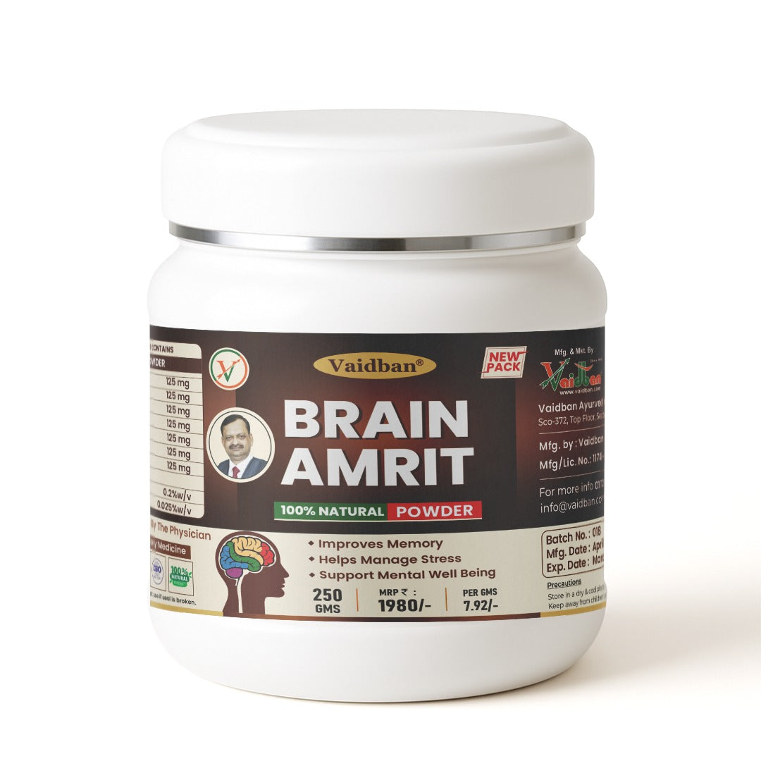 Vaidban Brain Amrit – 100% Natural Brain Power Supplement Powder (250g)