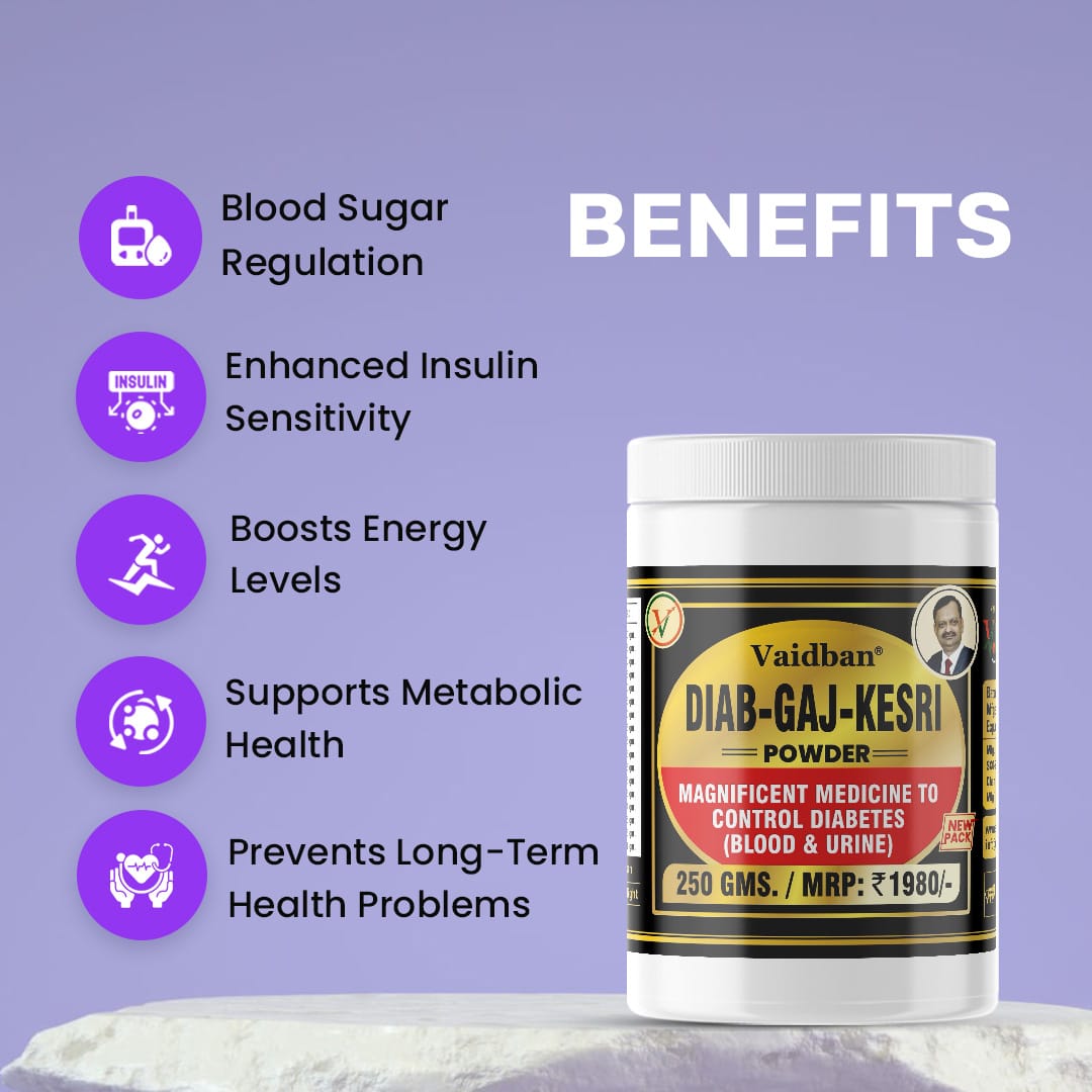Vaidban DIAB-GAJ KESARI Powder - 250g Ayurvedic Diabetes Management