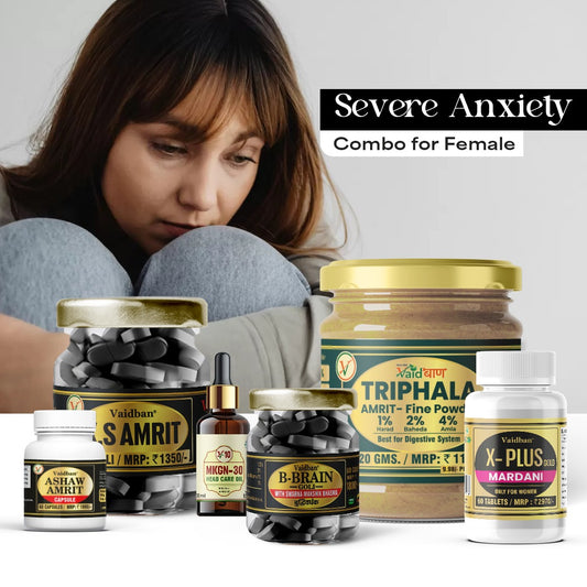 Vaidban Severe Anxiety Combo For Female Stress, Sleeplessness, Hormonal Imbalance
