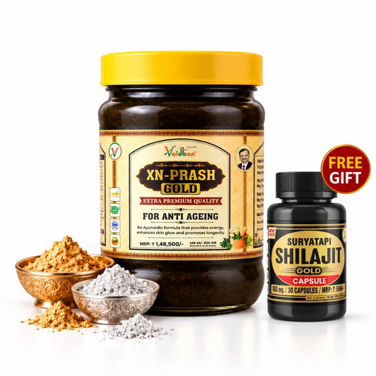 Vaidban XN-Prash Gold – Extra Premium Chyawanprash with Pure Gold Leaf for Anti-Ageing Excellence