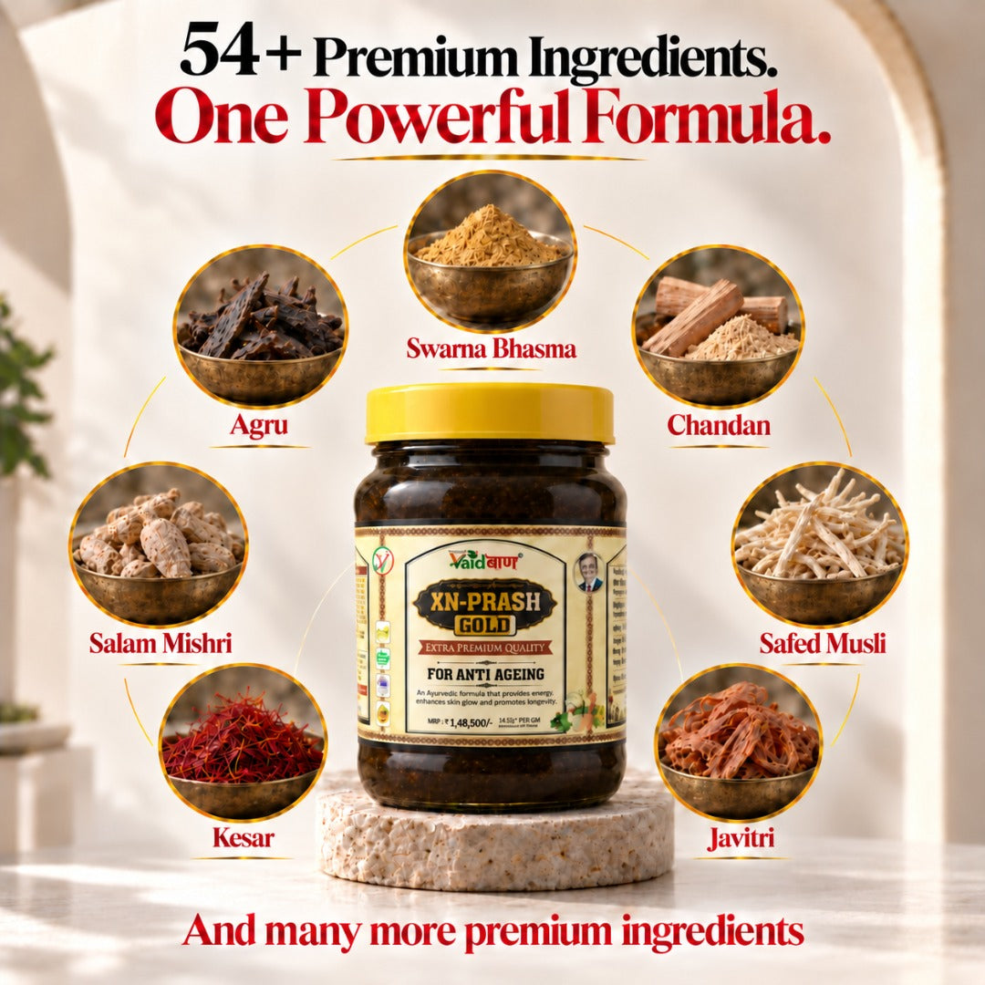 Vaidban XN-Prash Gold – Premium Chyawanprash with Gold Leaf for Energy, Stamina, Vitality & Anti-Ageing