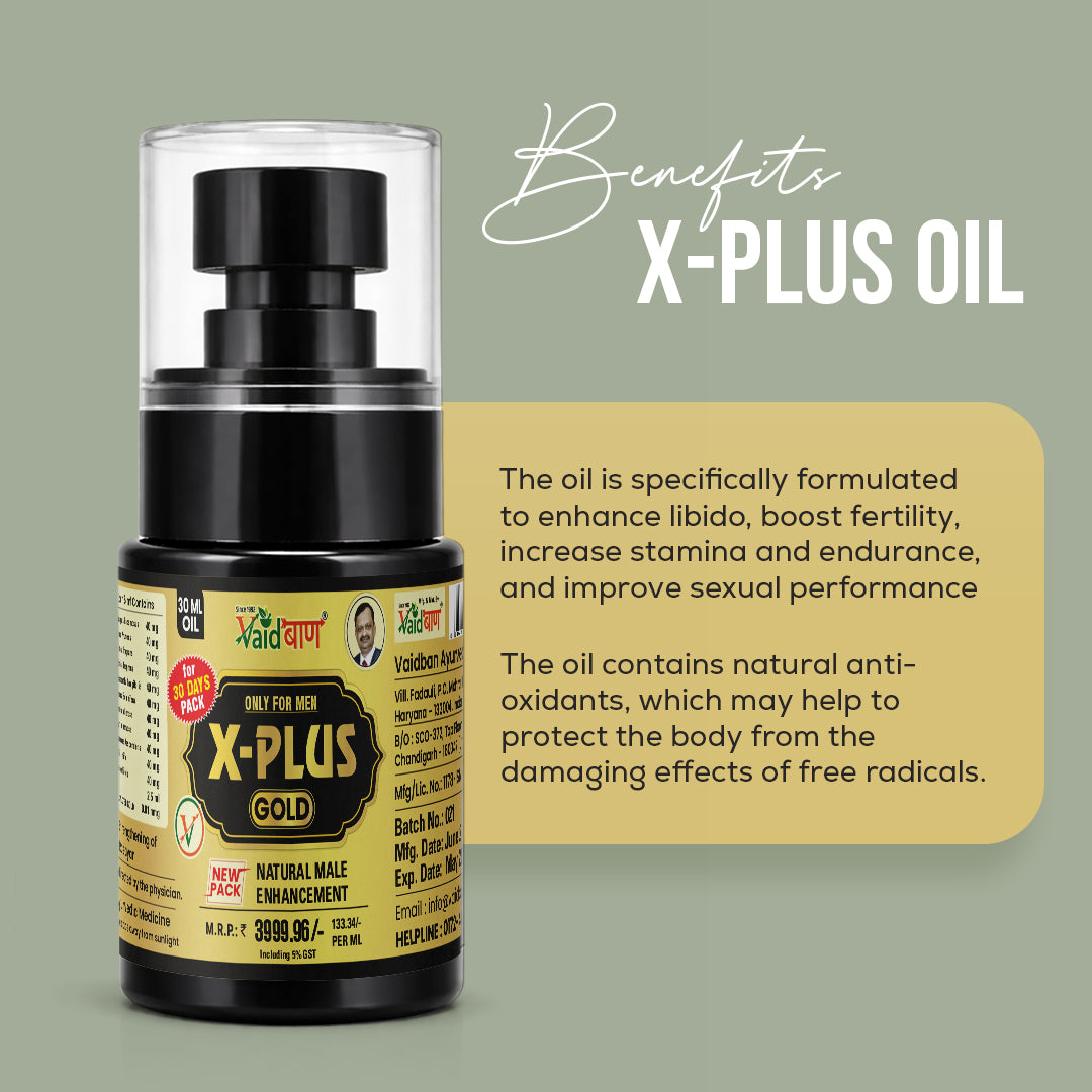 X Plus Gold Oil - Pure Ayurvedic Massage Oil For Men