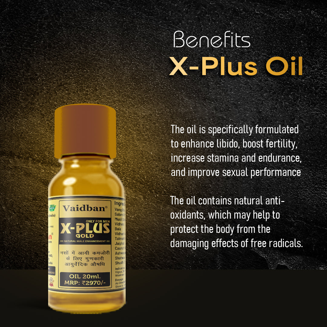 X Plus Gold Oil - Pure Ayurvedic Massage Oil For Men