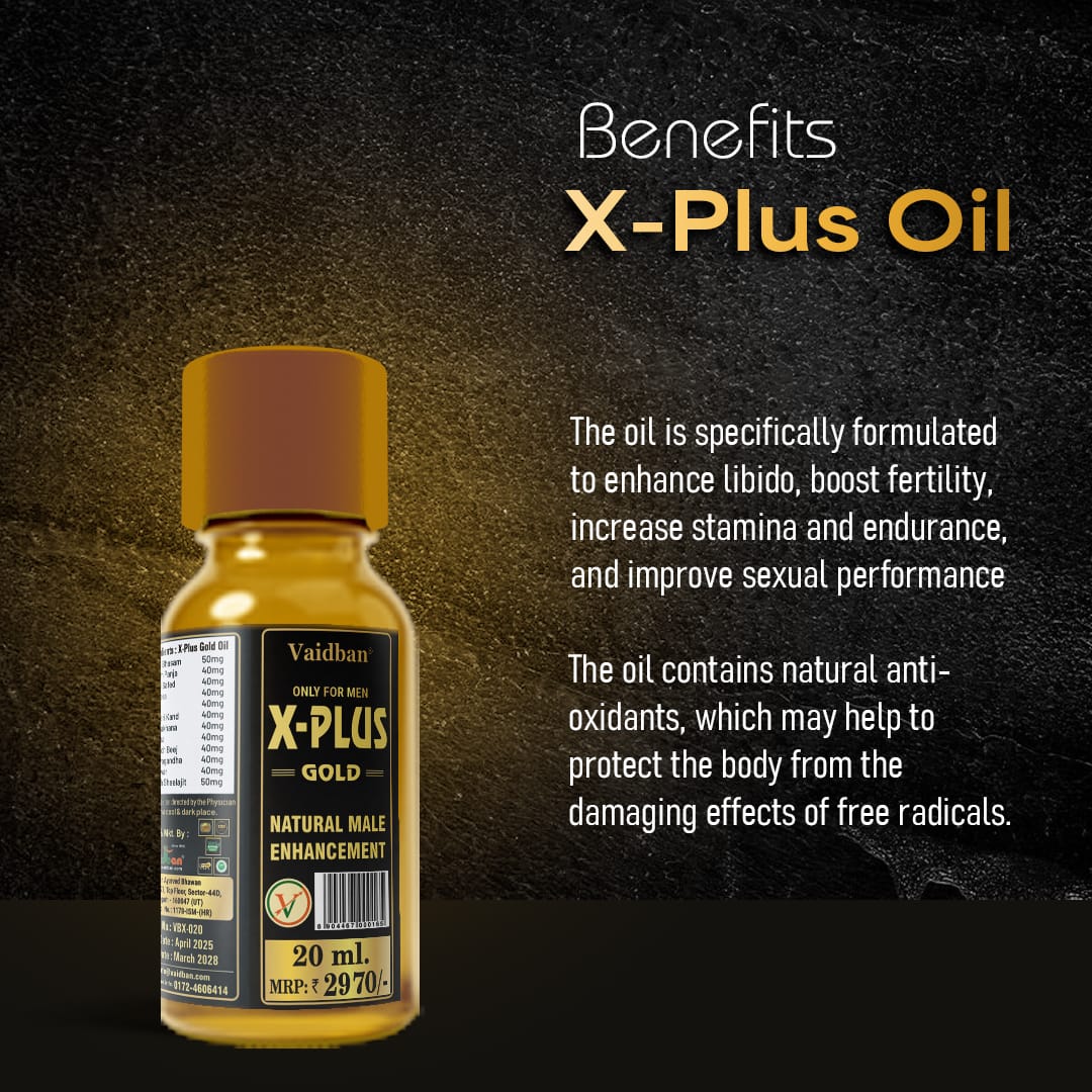 X Plus Gold Oil - Pure Ayurvedic Massage Oil For Men