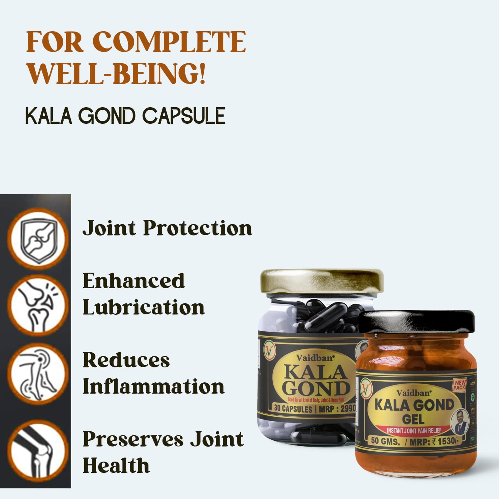 Kala Gond Cream + Kala Gond Capsule Combo Pack- Joint Pain Relief