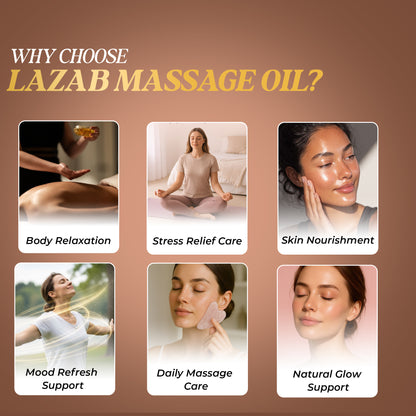 Vaidban Lazab Body Massage Oil 250ml - 100% Natural Cold Pressed Ayurvedic Oil for All Ages