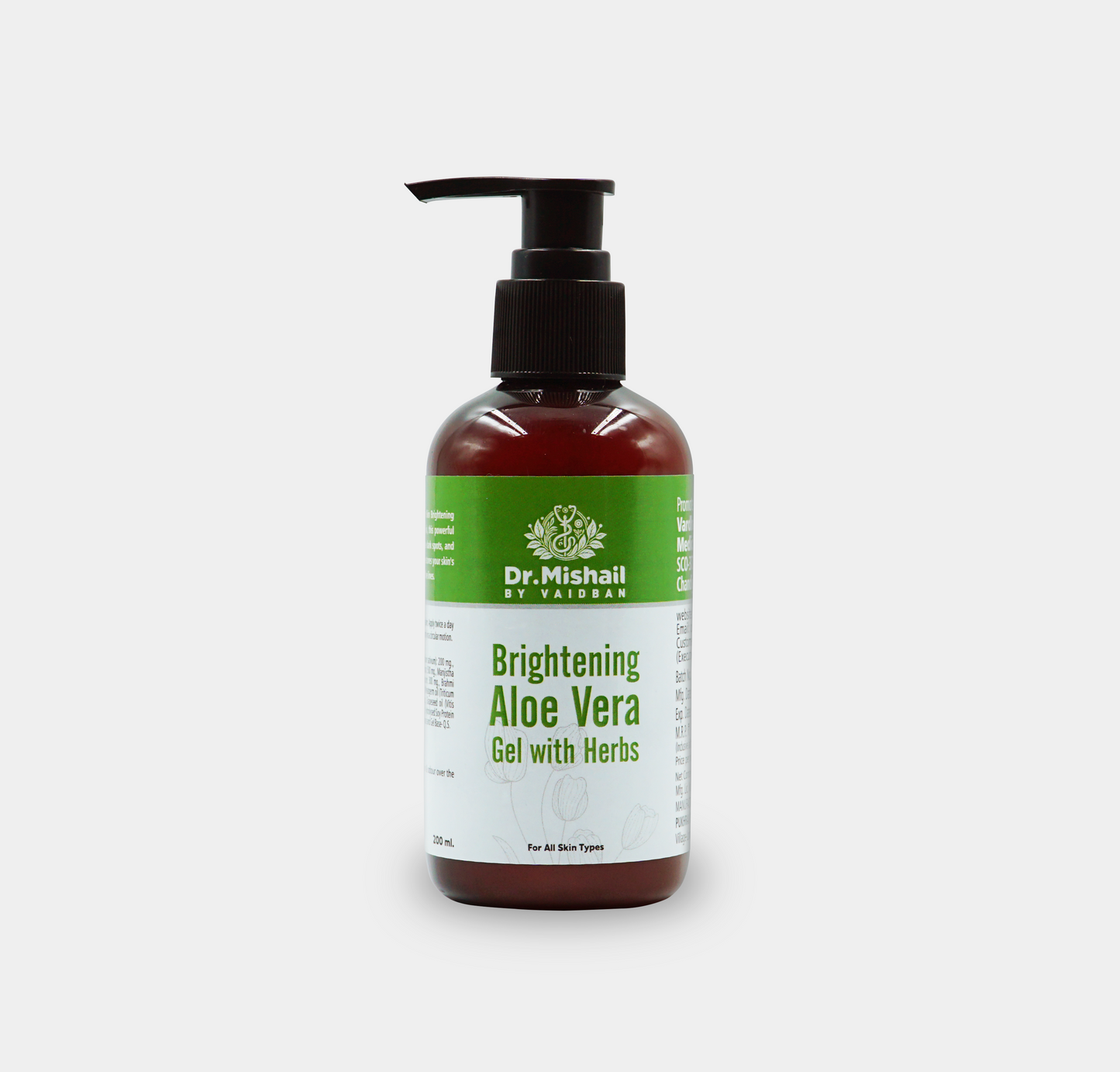 Brightening Aloe Vera Gel with Herbs – 200ml | For All Skin Types